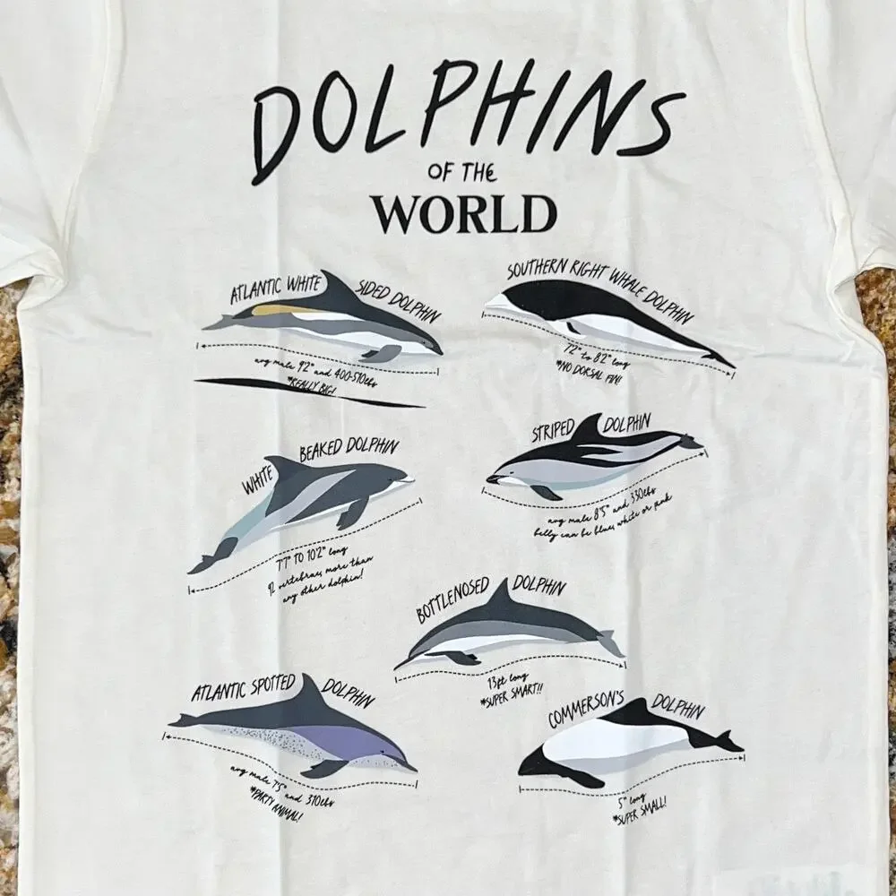 NWT J. Crew Boys' Ivory W/Dolphin Graphic Crewneck Tee